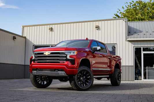2025 Chevrolet Silverado 1500 High Country with a 6" BDS lift kit, 22x12 Fuel Flame wheels, and 35" Avix Trailtek R/T tires.