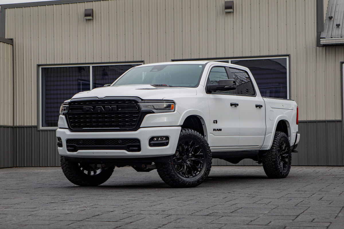2025 Ram 1500 Limited with a 4" BDS lift kit, 20x9 Fuel Flame wheels, and 35" Fury Country Hunter R/T tires.