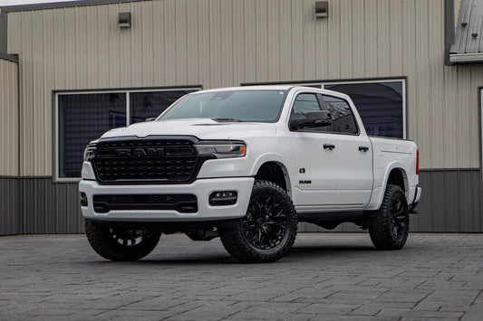 2025 Ram 1500 Limited with a 4" BDS lift kit, 20x9 Fuel Flame wheels, and 35" Fury Country Hunter R/T tires.