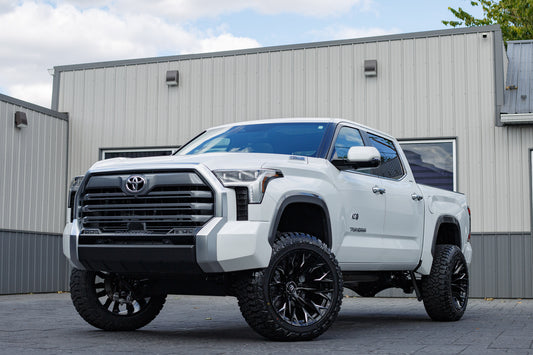 2025 Toyota Tundra Limited with a 6" Rough Country lift kit, 22x12 Fuel Flame wheels, and 35" Fury Country Hunter R/T tires.