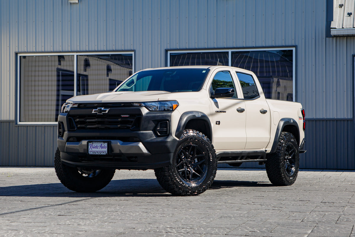 2026 Chevrolet Colorado Trail Boss with a 2" Cognito Leveling kit, 18x9 Fuel Flux wheels, and 305/70 BFGoodrich All-Terrain T/A KO3 tires.