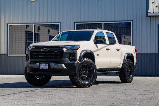 2026 Chevrolet Colorado Trail Boss with a 2" Cognito Leveling kit, 18x9 Fuel Flux wheels, and 305/70 BFGoodrich All-Terrain T/A KO3 tires.