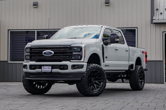 2026 Ford F-250 Super Duty Lariat with a 4" ReadyLift lift kit, 22x12 Fuel Flux wheels, 37" Nitto Ridge Grappler tires.