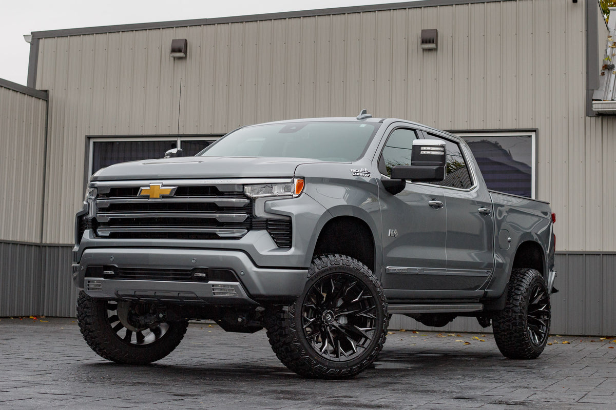 2024 Chevrolet Silverado 1500 High Country with a 5" BDS lift kit, 22x12 Fuel Flame wheels, and 35" Fury Country Hunter R/T tires.