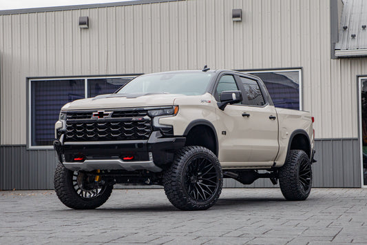 2026 Chevrolet Silverado 1500 ZR2 with a 4" ReadyLift lift kit, 22x12 TIS 566B wheels, and 35" Fury Country Hunter R/T tires.