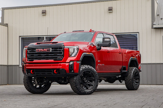 2026 GMC Sierra 2500 AT4 with a 5" BDS lift kit, 22x12 Fuel Brawl wheels, and 37" Nitto Ridge Grappler tires.