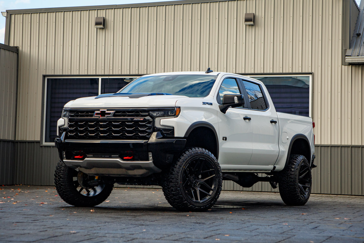 2024 Chevrolet Silverado 1500 ZR2 with a 4" ReadyLift lift kit, 22x12 Fuel Flux wheels, and 35" Fury Country Hunter R/T tires.
