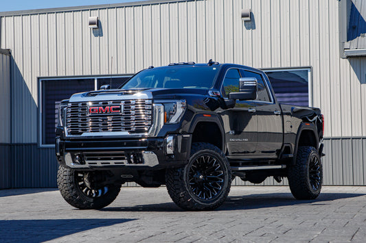 2025 GMC Sierra 3500 Denali with a 5" BDS lift kit, 22x12 Fuel Strike wheels, and 37" Nitto Ridge Grappler tires.