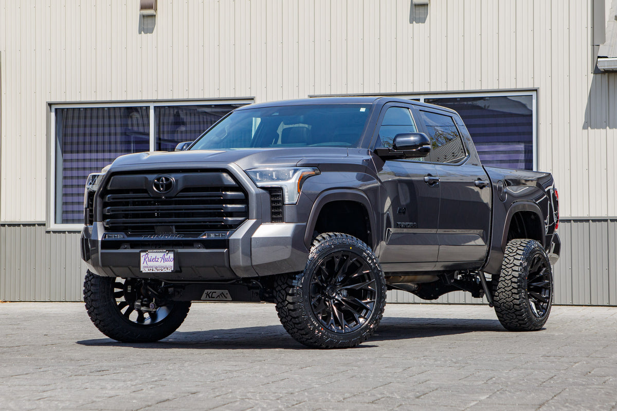 2025 Toyota Tundra Limited with a 6" Rough Country lift kit, 22x12 Fuel Flame wheels, and 35" Fury Country Hunter R/T tires.