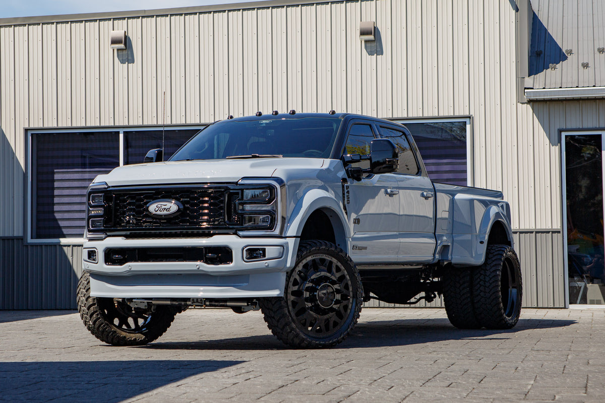 2026 Ford F-450 Super Duty XL with a 4" Wicked lift kit, 26x8.25 American Force Quake wheels, and 37" AMP Terrain Attack M/T A tires.