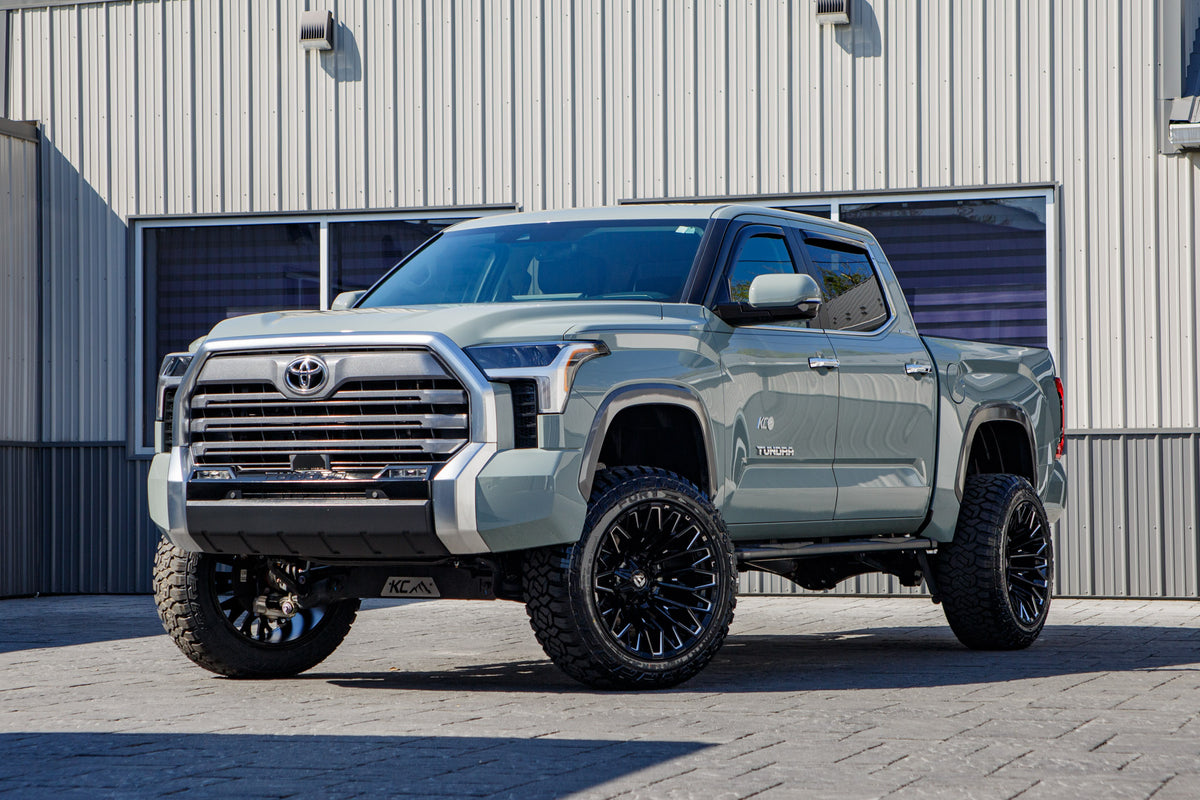 2024 Toyota Tundra Limited with a 6" Rough Country lift kit, 22x12 Fuel Strike wheels, and 35" Fury Country Hunter R/T tires.