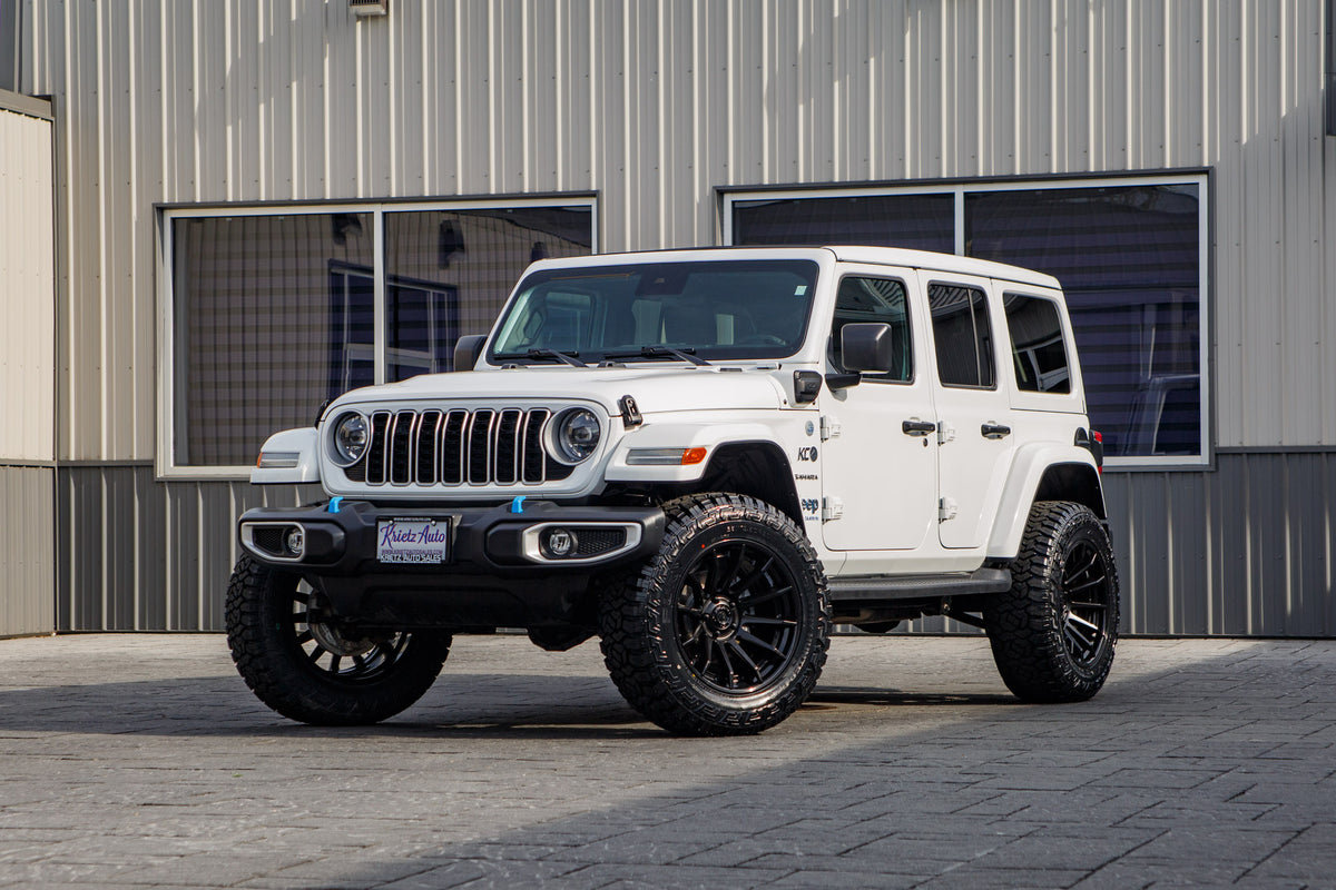 2024 Jeep Wrangler Sahara 4XE with a 2.5" Rough Country lift kit, 20x10 Fuel Burn wheels, and 35" Fury Country Hunter R/T tires.
