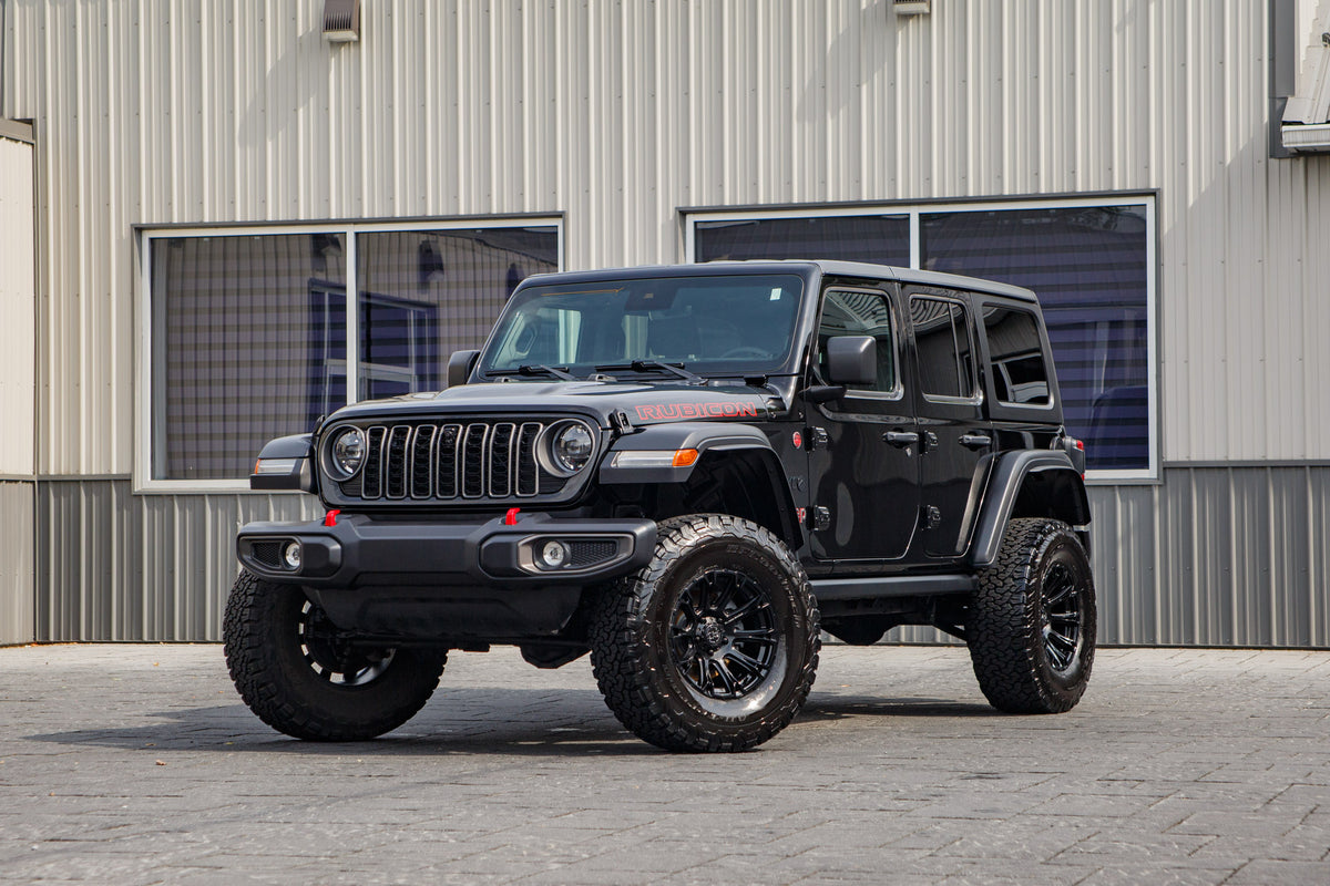 2025 Jeep Wrangler Rubicon with a 2.5" TeraFlex lift kit, 17x9 Black Rhino Diamondback wheels, and 315/70 BFGoodrich All-Terrain T/A KO2 tires.
