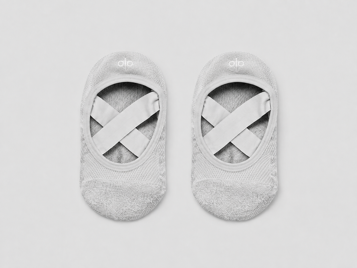 Women's Pivot Barre Sock - Athletic Heather Grey