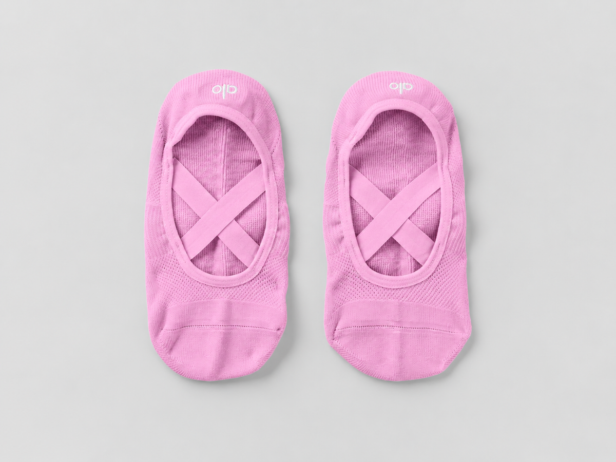 Women's Pivot Barre Sock - Candy Heart Pink