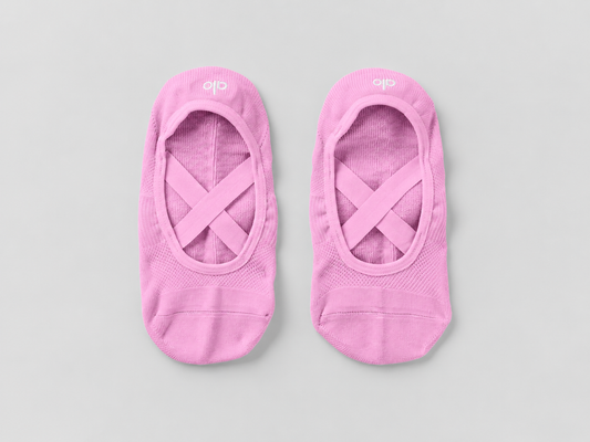 Women's Pivot Barre Sock - Candy Heart Pink