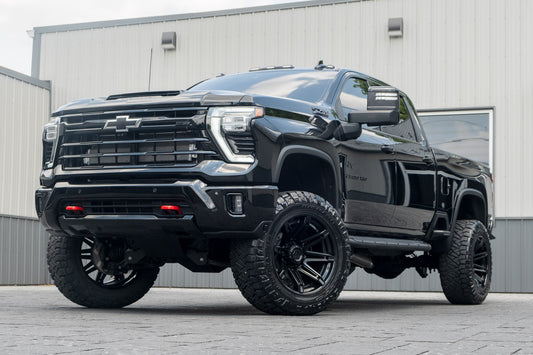 2025 Chevrolet Silverado 2500 LTZ with a 5" BDS lift kit, 22x12 Fuel Brawl wheels, and 37" Nitto Ridge Grappler tires.