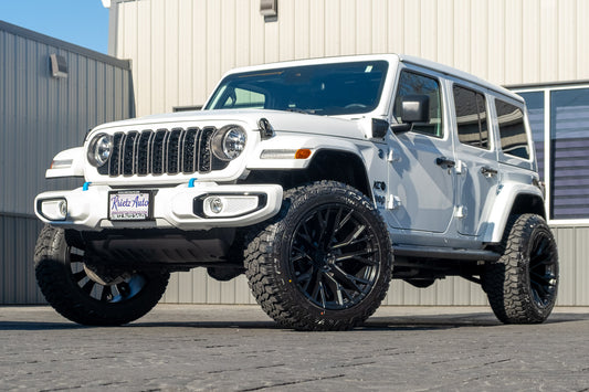 2024 Jeep Wrangler Willys 4XE with a 2.5" Rough Country lift kit, 22x12 Fuel Rebar wheels, and 35" Fury Country Hunter R/T tires.