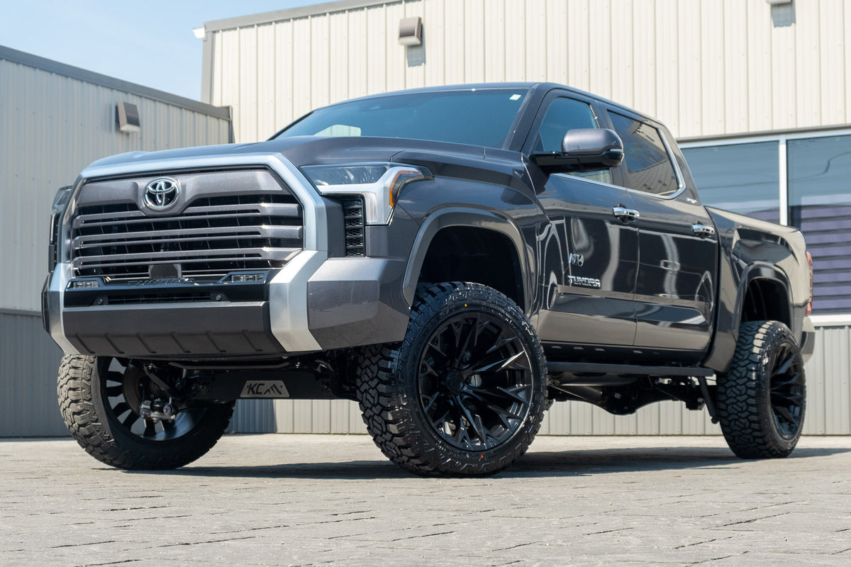 2026 Toyota Tundra Limited with a 6" Rough Country lift kit, 22x12 Fuel Flame wheels, and 35" Fury Country Hunter R/T tires.