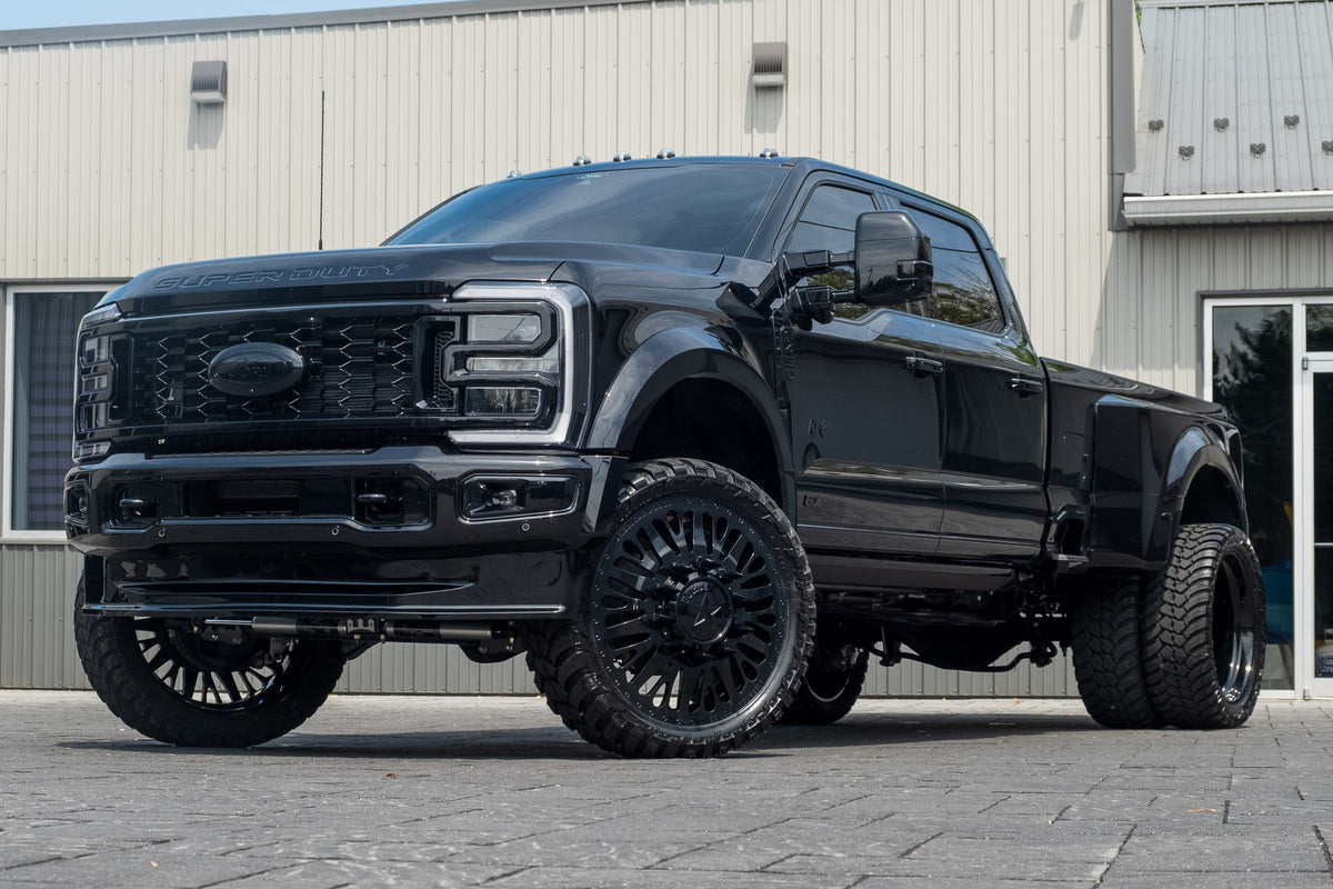 2026 Ford F-450 Super Duty XL with a 4" Wicked lift kit, 26x8.25 American Force Brawn wheels, and 37" AMP Terrain Attack M/T A tires.