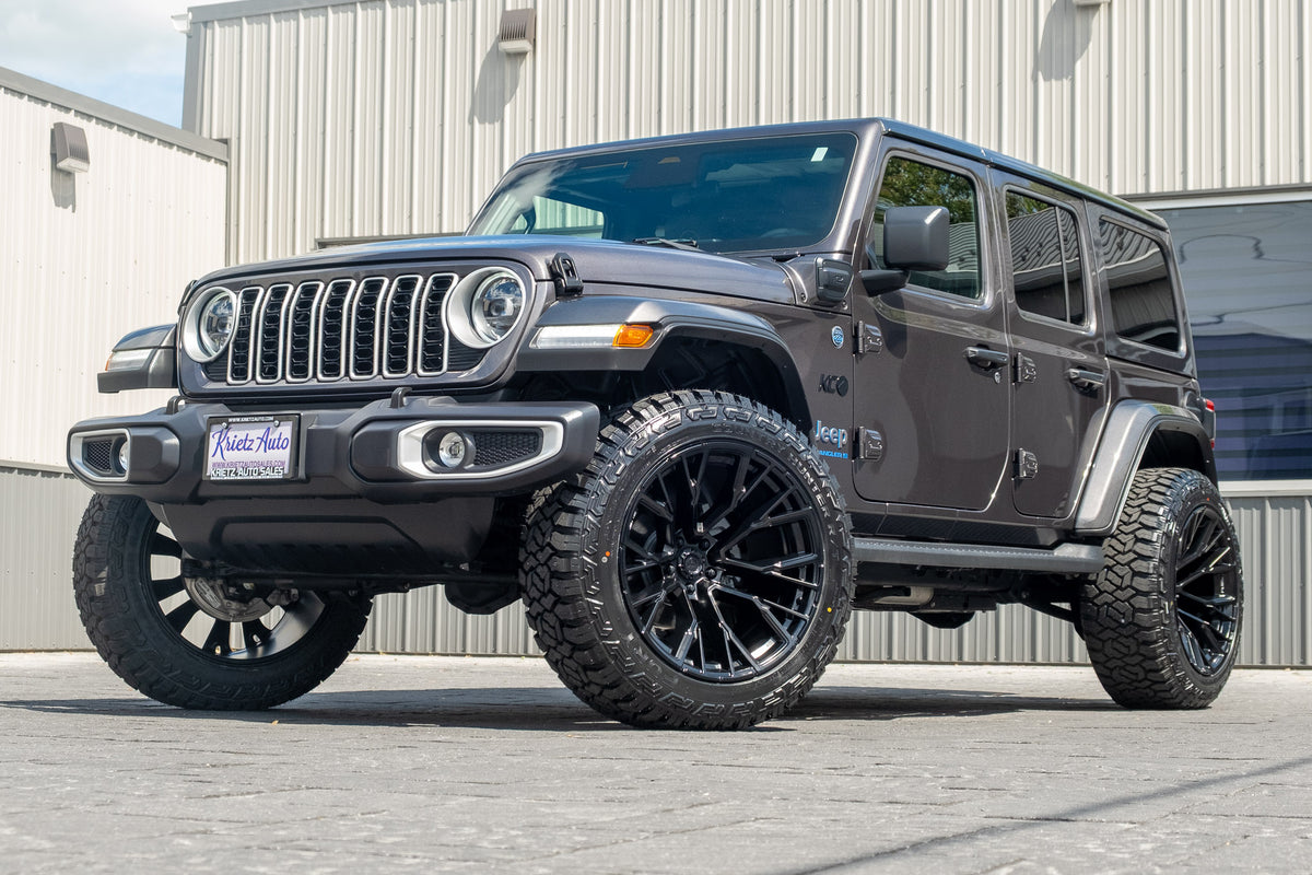 2025 Jeep Wrangler Sahara 4XE with a 2.5" Rough Country lift kit, 22x12 Fuel Rebar wheels, and 35" Fury Country Hunter R/T tires.