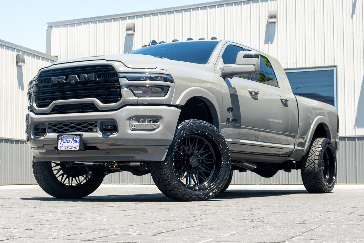 2026 Ram 3500 Limited with a 4" Wicked lift kit, 24x12 American Force Smooth wheels, and 315/50 Nitto Recon Grappler tires.