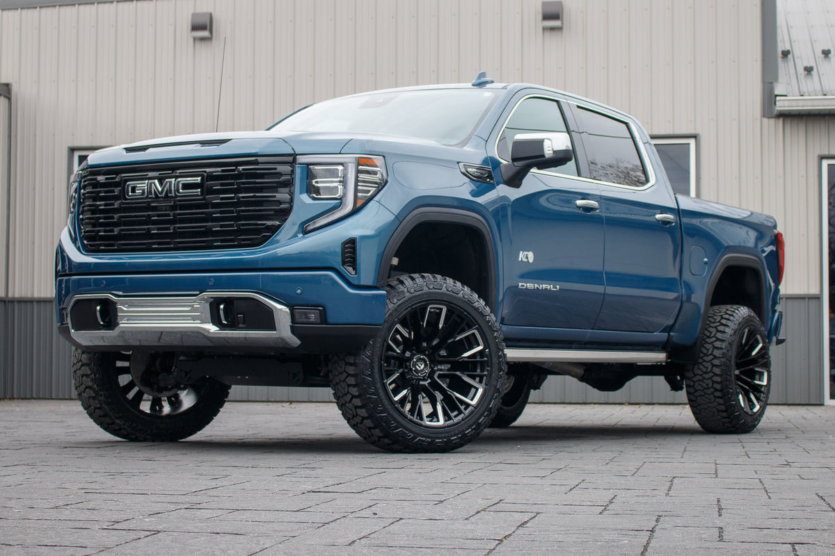 2024 GMC Sierra 1500 Denali with a 6" Rough Country lift kit, 22x12 Fuel Rebar wheels, and 35" Fury Country Hunter R/T tires.