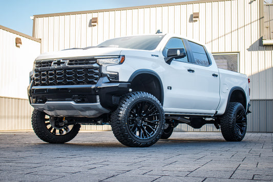 2026 Chevrolet Silverado 1500 ZR2 with a 4" ReadyLift lift kit, 22x12 Fuel Rebar wheels, and 35" Fury Country Hunter R/T tires.