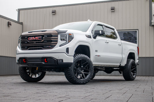 2022 GMC Sierra 1500 AT4X with a 4" ReadyLift lift kit, 22x12 Fuel Flux wheels, and 35" Fury Country Hunter R/T tires.