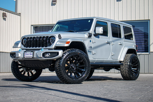 2024 Jeep Wrangler High Altitude 4XE with a 2.5" Rough Country lift kit, 22x12 Fuel Blitz wheels, and 35" Avix Trailtek R/T tires.