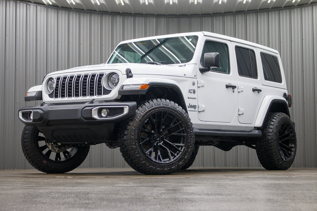 2024 Jeep Wrangler Unlimited Sahara with a 2.5" Rough Country lift kit, 22x12 Fuel Rebar wheels, and 35" Fury Country Hunter R/T tires.