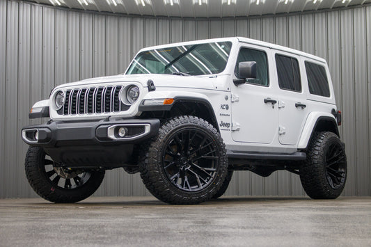 2024 Jeep Wrangler Unlimited Sahara with a 2.5" Rough Country lift kit, 22x12 Fuel Rebar wheels, and 35" Fury Country Hunter R/T tires.