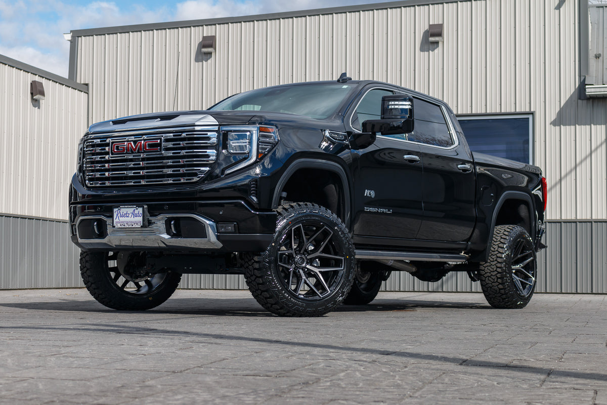 2024 GMC Sierra 1500 Denali with a 6" Rough Country lift kit, 22x12 Fuel Flux wheels, and 35" Fury Country Hunter R/T tires.