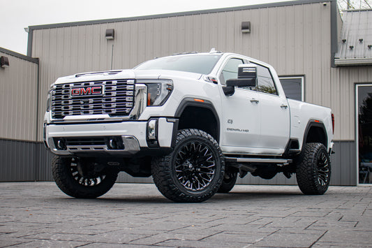 2025 GMC Sierra 3500 Denali with a 5" BDS lift kit, 22x12 Fuel Strike wheels, and 37" Nitto Ridge Grappler tires.