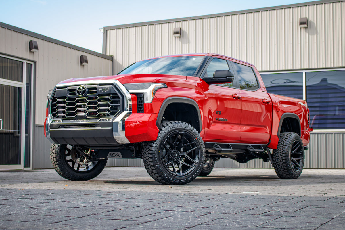 2025 Toyota Tundra SR5 with a 6" Rough Country lift kit, 22x12 Fuel Flux wheels, and 35" Fury Country Hunter R/T tires.