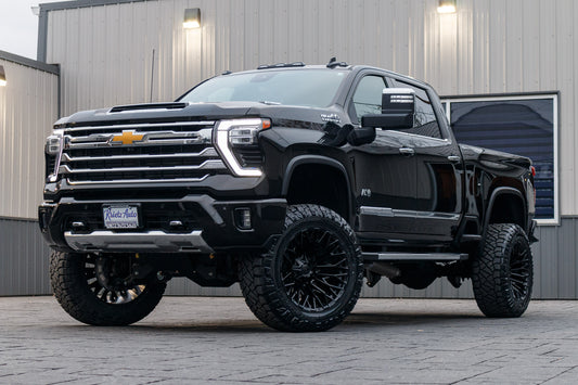 2024 Chevrolet Silverado 3500 High Country with a 5" BDS lift kit, 22x12 Fuel Strike wheels, and 37" Nitto Ridge Grappler tires.