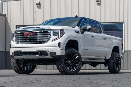 2023 GMC Sierra 1500 Denali with a 6" Rough Country lift kit, 22x12 Fuel Rebar wheels, and 35" Fury Country Hunter R/T tires.