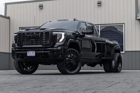 2025 GMC Sierra 3500 Denali Ultimate with a 3" Cognito leveling kit, 24x8.25 American Force Business wheels, and 315/45 Nitto Ridge Grappler tires.