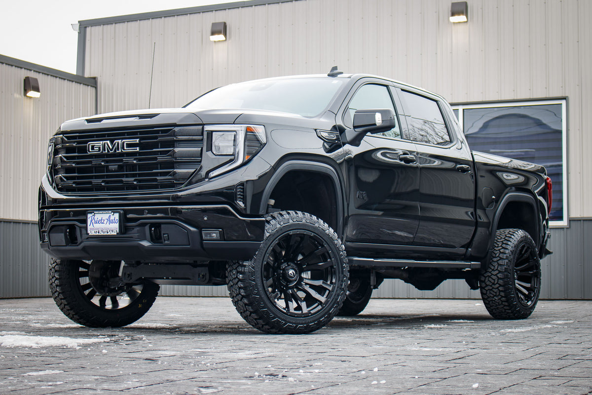 2024 GMC Sierra 1500 Elevation with a 6" Rough Country lift kit, 22x12 Fuel Blitz wheels, and 35" Fury Country Hunter R/T tires.