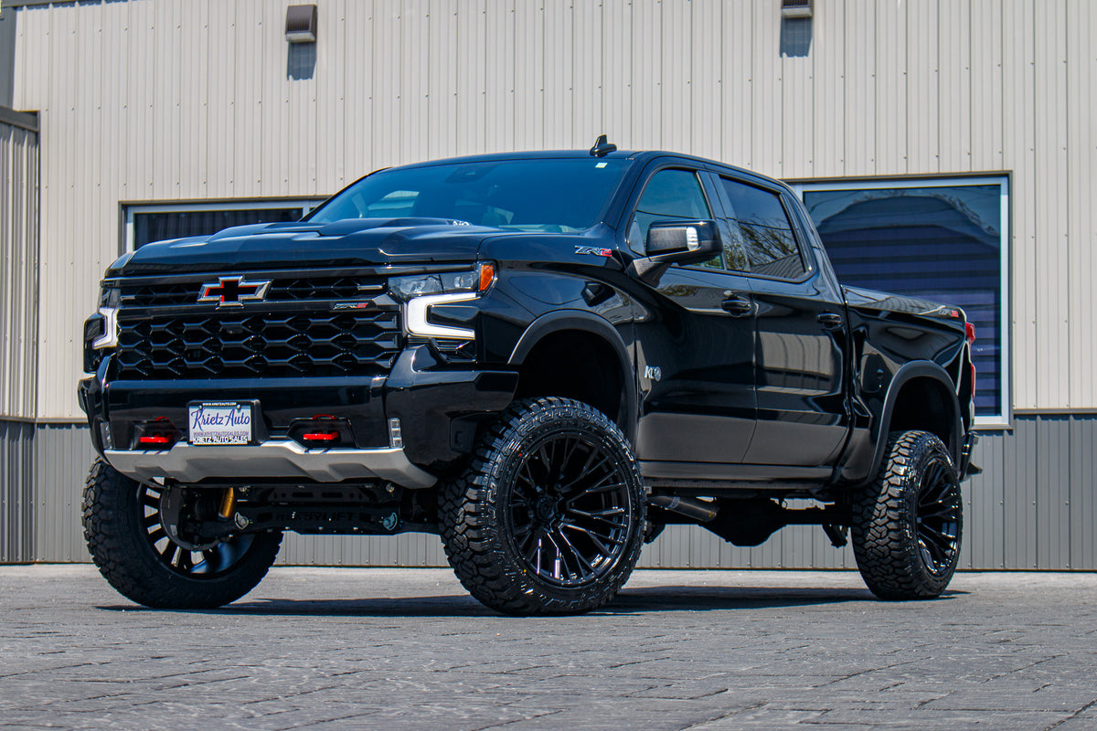 2023 Chevrolet Silverado 1500 ZR2 with a 4" ReadyLift lift kit, 22x12 Fuel Rebar wheels, and 35" Fury Country Hunter R/T tires.
