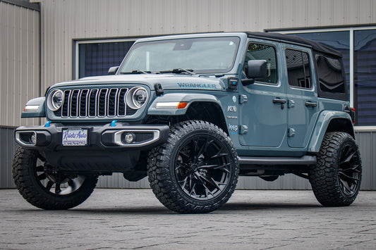 2024 Jeep Wrangler with a 2.5" Rough Country lift kit, 22x12 Fuel Flame wheels, and 35" Fury Country Hunter R/T tires.
