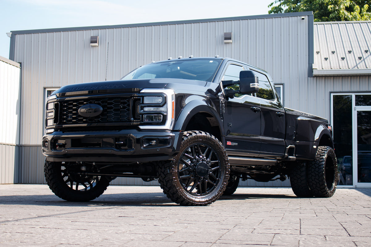 2025 Ford F-450 Super Duty XLT with a 3.5" Readylift lift kit, 24x8.25 XM Offroad XM-900 wheels, and 37" Fury Country Hunter M/T tires.