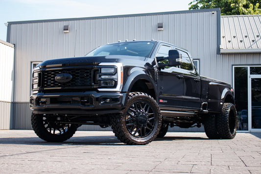 2025 Ford F-450 Super Duty XLT with a 3.5" Readylift lift kit, 24x8.25 XM Offroad XM-900 wheels, and 37" Fury Country Hunter M/T tires.