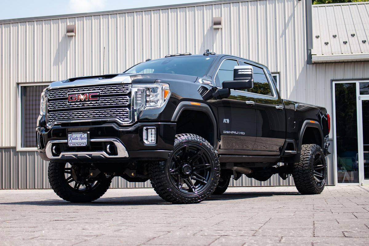 2022 GMC Sierra 2500 Denali with a 5" BDS lift kit, 22x12 Fuel Brawl wheels, and 3%" Avix Trailtek R/T tires.