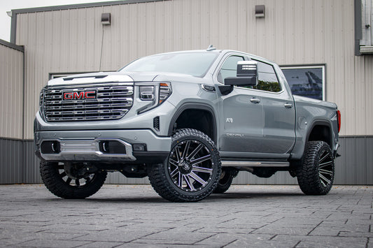 2024 GMC Sierra 1500 Denali with a 6" BDS lift kit, 22x12 Fuel Contra, and 35" Avix Trailtek R/T tires.