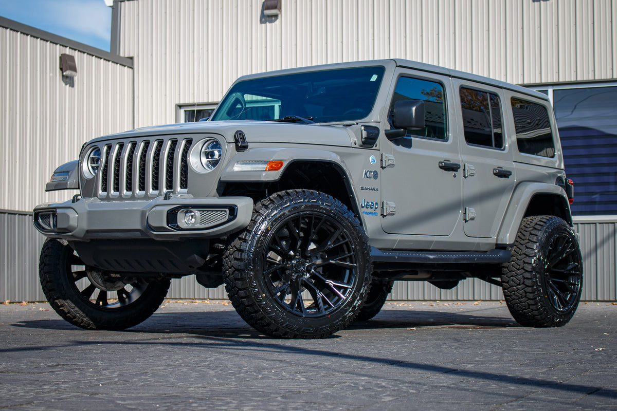 2021 Jeep Wrangler with a 2.5" Rough Country lift kit, 22x12 Fuel Rebar wheels, and 35" Fury Country Hunter R/T tires.