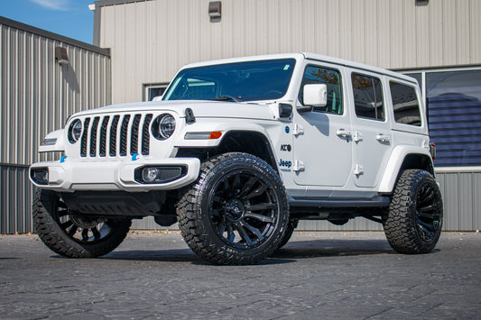 2022 Jeep Wrangler with a 2.5" Rough Country lift kit, 22x12 Fuel Blitz wheels, and 35" Fury Country Hunter R/T tires.