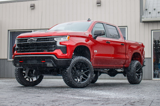2025 Chevrolet Silverado 1500 LT Trail Boss with a 6" Rough Country lift kit, 22x12 Fuel Flux wheels, and 35" Fury Country Hunter R/T tires.