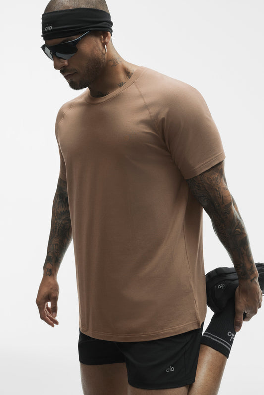 ALO Vapor Crewneck Short Sleeve - Java Brown