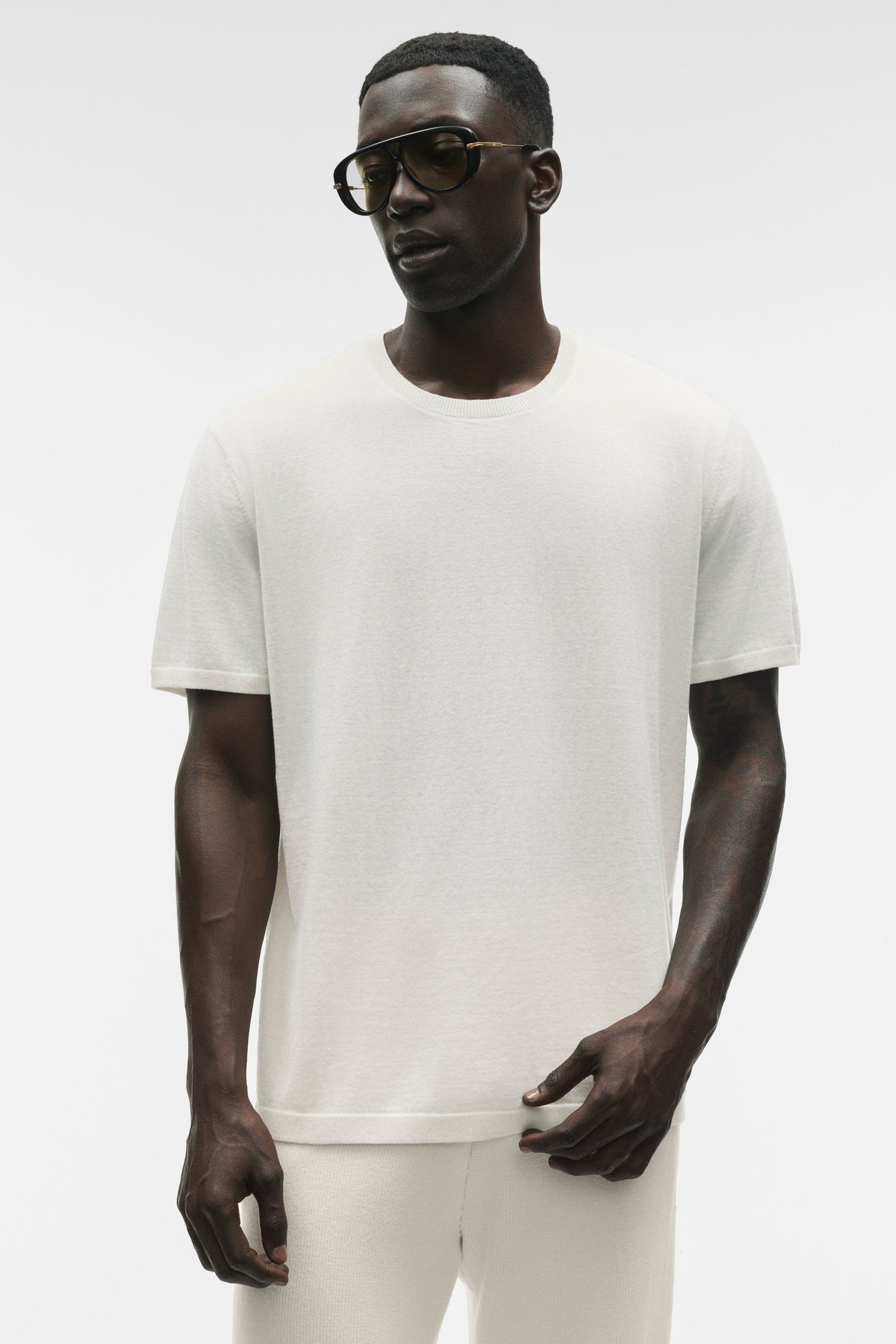 Cashmere Blend Ever Soft Short Sleeve Crew - Ivory